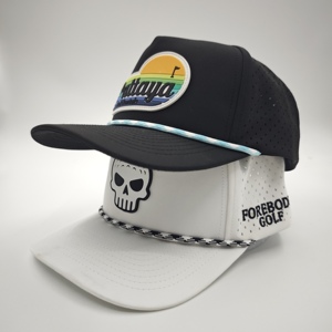 Gorra de golf minimalista de cinco paneles, impermeable, con emblema de silicona personalizado, MOQ bajo, OEM, perforada con láser, transpirable, nuevo diseño gráfico. - Product Image 2