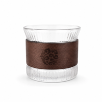 Tasse à thé en verre de style japonais, tasse côtelée à rayures verticales, verre résistant à la chaleur avec poignée en bois, petite capacité, tasse de dégustation pour maîtres sommeliers