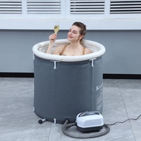 Piscine à bulles à température constante Relaxation paresseuse Baignoire gonflable pliable Accueil Trempage Thérapie par le froid