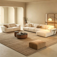 Ecksofa-Set, Leinenstoff, Modulares Sofa-Set, Wohnzimmer-Sofa, Luxuriös, Hochwertig, Modernes Sofa.