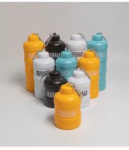 200ml/60gram Portable Plastic Drinkware GYM Sport Powder Container Pill Storage <b>Box</b> Keychain for <b>Milk</b> for Whey Protein Funnel - Product Image 2