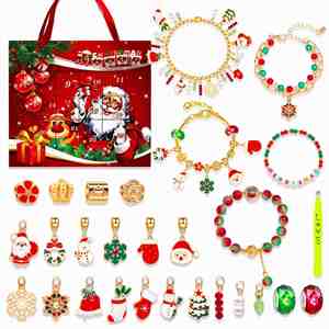 Wholesale DIY Jewelry Making Kit Bulk Beaded Bracelet Stainless Steel Charms Fashion Accessories Christmas <b>Blind</b> Box for Young - Product Image 6