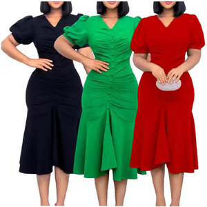 Vêtements d'été pour femmes Robes pour femmes de grande <span class=keywords><strong>taille</strong></span> Robe d'affaires midi sirène Robes de bureau élégantes de carrière - Product Image 1