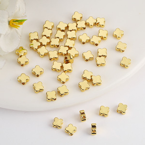 Perles d'espacement en forme d'étoile plaquées or, perles en cuivre en vrac pour la fabrication de bijoux DIY, accessoires de bracelet, taille 5 mm - Product Image 4