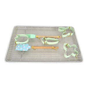 Set da <span class=keywords><strong>Forno</strong></span> 8 Pezzi in Acciaio al Carbonio Antiaderente Ecologico, <span class=keywords><strong>con</strong></span> <span class=keywords><strong>Griglia</strong></span> <span class=keywords><strong>per</strong></span> Raffreddare Biscotti, Molto Popolare - Product Image 5