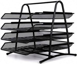 High Quality 4 Layer Metal Mesh Desk Organizer Office A4 Paper Document <b>File</b> <b>Tray</b> - Product Image 2