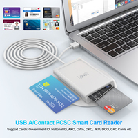 Lecteur de carte NFC portable graveur USB 2.0 CAC ID Contact PCSC lecteur de carte à puce pour fenêtre/Linux/ Android