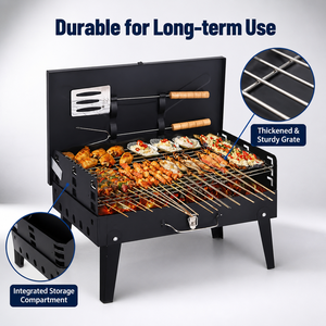 <span class=keywords><strong>Barbecue</strong></span> pliant moderne d'extérieur en gros avec boîte à outils intégrée, support de <span class=keywords><strong>barbecue</strong></span> portable avec revêtement en poudre pour stand de rue, personnalisable - Product Image 4