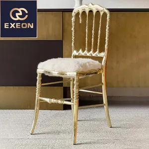 Chaises de salle à manger de luxe moderne en cuivre fait de luxe danois en laine d'or, chaise de salle à manger nouvelle mode chaises de siège en velours