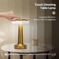 Lampe de table de bar contemporaine à capteur tactile LED rechargeable sans fil, éclairage nocturne simple et écologique pour restaurant, café, chambre