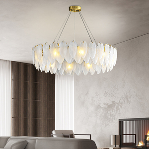 <span class=keywords><strong>Lustre</strong></span> en verre à plumes créatif de luxe léger à la française, adapté à la <span class=keywords><strong>chambre</strong></span> principale, à la salle à manger, au salon - Product Image 4