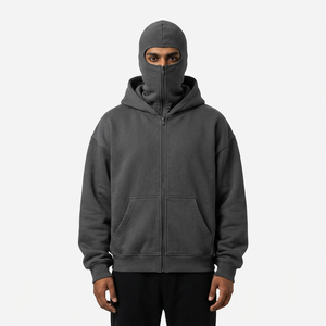 Men's Retro Y2K Oversized Half-Zip Hooded Velour Color Blocking <b>Waterproof</b> Eco-Friendly Winter Streetwear Hoodie - Product Image 1