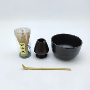 Kits d'outils pour matcha de haute qualité fouet en bambou porte-fouet en céramique ensemble cadeau matcha