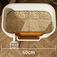 Bac à litière pour chat en gros, accessoires pour animaux de compagnie, grande litière en plastique pour chat