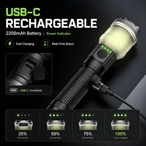 Lampe torche LED <span class=keywords><strong>tactique</strong></span> 1150Lm, faisceau longue portée 486M, 9000K, étanche IP65, batterie 2200mAh, pour la chasse, la patrouille, le camping, la sécurité - Product Image 2