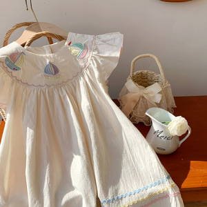 1 Pcs Custom Tag Floral Cotton Summer Infant Toddler Children Clothes <strong>Kids</strong> Girls Ruffled <strong>Dress</strong> - Product Image 4