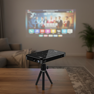 Meilleur projecteur DLP de poche P09, 100 lumens ANSI, batterie 5000 mAh, 8 Go, Android 9, mise au point manuelle, 3D, vidéo 1080P 4K, home cinéma - Product Image 1