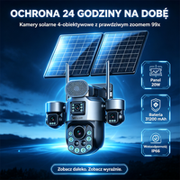 Cámara Solar Wistino 365 Días con Zoom 99X AOV, Cámara IP para Gasolinera, Seguridad Perimetral, Grabación Continua, Resistente a la Intemperie