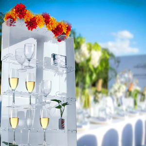 Forniture all'ingrosso di fabbrica espositore per supporto in vetro da parete in acrilico trasparente Champagne - Product Image 3