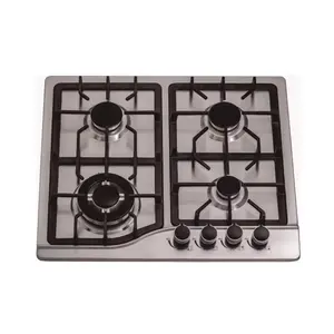 4 Burners Gas Stove Cast Iron Pan Support Kitchen Appliance Built In Gas Hob 4 Burner 201#Stainless Steel Cooktops