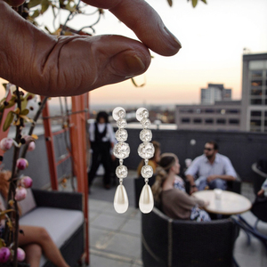 Pendientes de araña de perlas <span class=keywords><strong>Poliva</strong></span> reales de moda Aleación chapada en oro y joyería de zinc para fiestas - Product Image 5