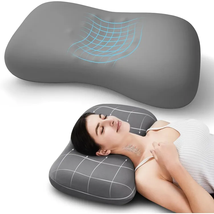 Gran oferta 2024, almohada de espuma viscoelástica de lujo: máxima comodidad y soporte para el cuello para un sueño reparador