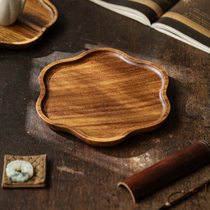 Walnut Wood <b>Tea</b> <b>Tray</b> Solid Wood Multifunctional Serving <b>Tray</b> For <b>Tea</b> And Snacks - Product Image 2