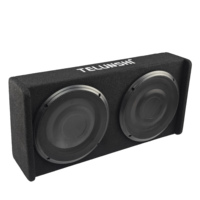 Subwoofer Activo Doble para Auto de 8-10 Pulgadas con Bajos Potentes, Caja de Perfil Bajo con Doble Bobina, 12V CC para Camionetas