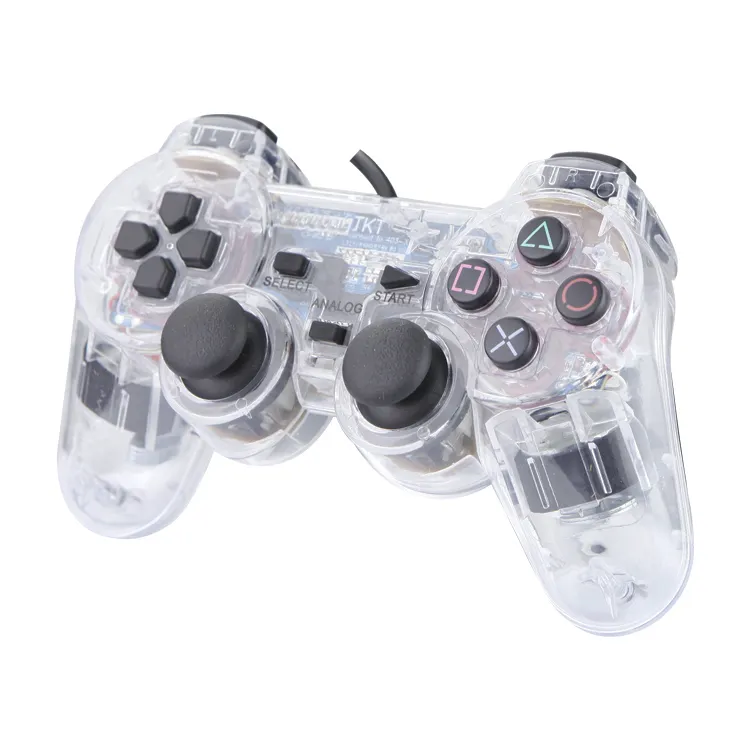PS2 有線コントローラー（百式） 透明色有線コントローラためPS2 /PS1コンソール振動