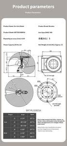 Robot industriel Borunte à quatre axes, six axes, bras mécanique 5KG 10KG 20KG 0kg pour la manutention, la palettisation, la soudure - Product Image 3