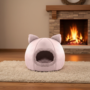 Winter-Halbgeschlossene Niedliche Katzenhöhle, Selbstheizende Katzenmatte, Komfortables Waschbares Haustierbett, Tierhaus zum Schlafen - Product Image 6