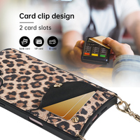Étui en cuir de mouton imprimé léopard personnalisé pour iPhone 16 Pro Max accessoires de protection de couverture de téléphone compatibles avec iPhone 15