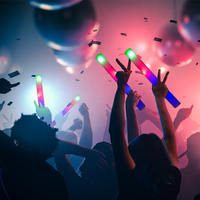 Bâton lumineux LED en mousse, 3 modes RGB monochrome, multicolore, personnalisable, pour fêtes, fournitures de fête, vente chaude