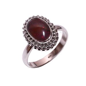 แหวนพลอยโอปอลสีดำของเอธิโอเปียแฮนด์เมดอินเดียเงิน925สเตอร์ลิงเครื่องประดับชั้นดีคลาสสิกขายส่งจำนวนมากสำหรับงานแต่งงานที่เชื่อถือได้ - Product Image 1