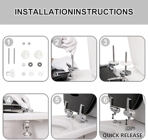 <span class=keywords><strong>Abattant</strong></span> de toilettes en résine allongé à fermeture douce, déverrouillage rapide, effets 3D, robuste avec couvercle en coquillages bleus, sièges en acrylique - Product Image 5