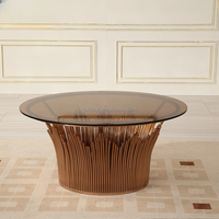 Table à thé et café moderne avec cadre en acier inoxydable et plateau en verre trempé pour maison et hôtel Meubles de salon élégants