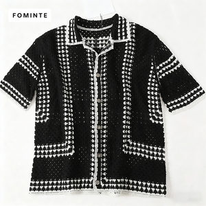 All'ingrosso Design personalizzato logo Oem & Odm moda manica corta Polo <span class=keywords><strong>bianco</strong></span> <span class=keywords><strong>nero</strong></span> uomo uncinetto <span class=keywords><strong>Cardigan</strong></span> uomo - Product Image 2