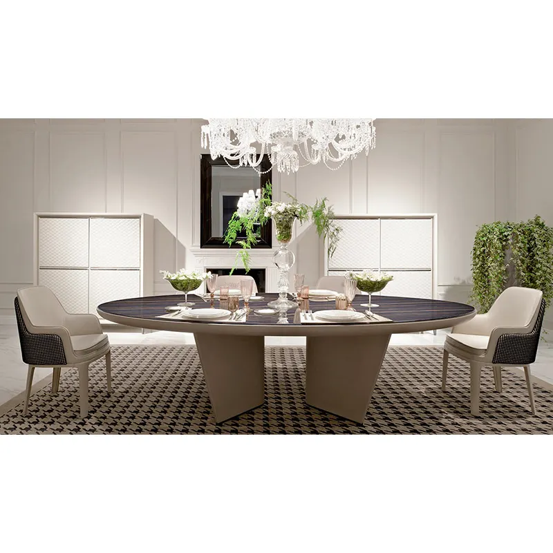Mesas de Jantar Oval Round Esstisch Marmor Royal Natural Designer Custom Baroque Artificial Italian Modern Luxury Dining Table