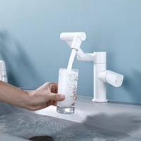 Robinet mitigeur de lavabo Weihao numérique moderne à poignée unique, avec cartouche céramique, en alliage de zinc, à montage sur plan, monotrou, pivotant à 360°