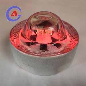 Rechargeable Waterproof LED Cat Eye Road Stud Raised PC Pavement <b>Marker</b> with Tempered Glass Flashing Solar Driveway Lights - Product Image 3