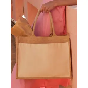 Bolsa de Compras de Yute con Bolsillo de Algodón, Merchandising Personalizado - Product Image 2