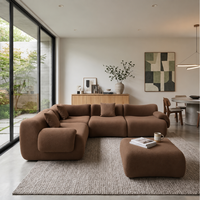 Canapé d'angle convertible minimaliste en tissu, revêtement en chenille, en forme de L, compressé, pour appartement, hôtel, villa