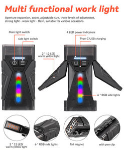 New product multifunctional flashlight with magnet strong <b>light</b> multi-<b>light</b> source can be equipped with bracket work <b>light</b> - Product Image 1