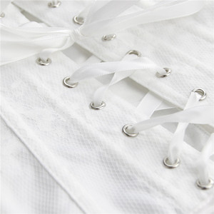 2023 nuovo corsetto con spalle scoperte camicie a maniche corte in pizzo camicette di pizzo medievale rinascimentale bianco nero - Product Image 4