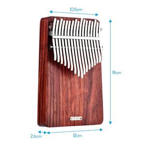 K17A Piano de pulgar portátil de 17 teclas Kalimba Mbira <span class=keywords><strong>Sanza</strong></span> Padauk con bolsa de almacenamiento Estuche de transporte Pegatinas de libros de música Tuning Hamm - Product Image 2