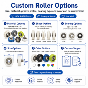 Plastic <strong>Pulley</strong> <strong>Wheels</strong> With Bearings Rubber Ball Bearing Drawer Rollers POM Sliding Folding Door - Product Image 5