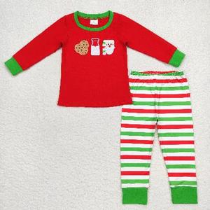 ชุดซานต้าแขนยาวสำหรับเด็กผู้ชายชุดซานต้าปักลายทางสีเบจสีดำสำหรับเด็กผู้ชายวัยหัดเดิน - Product Image 5