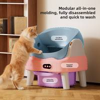Litière automatique intelligente Elecpet OEM personnalisée grande ouverture pour chat, nettoyage automatique, contrôle des odeurs, ramassage à un bouton, toilette électrique pour animaux de compagnie