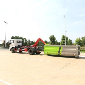 รถบรรทุกติดเครนดงเฟิง 4x2 คุณภาพส่งออก สำหรับขนส่งตู้คอนเทนเนอร์แบบ Roll-Off และงานสุขาภิบาลในเมือง - Product Image 2