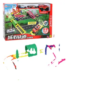 HYおもちゃ新発売328 # ライトパズル付きミュージックトラックカー子供用回転レーシングアセンブリおもちゃ